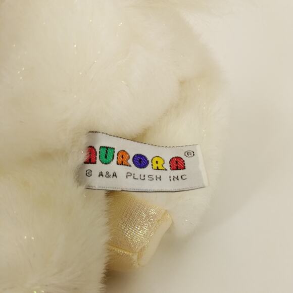 Aurora Shimmer Unicorn Cream Plush Stuffed Animal Toy Glitter Fur NO Sound - Picture 9 of 11